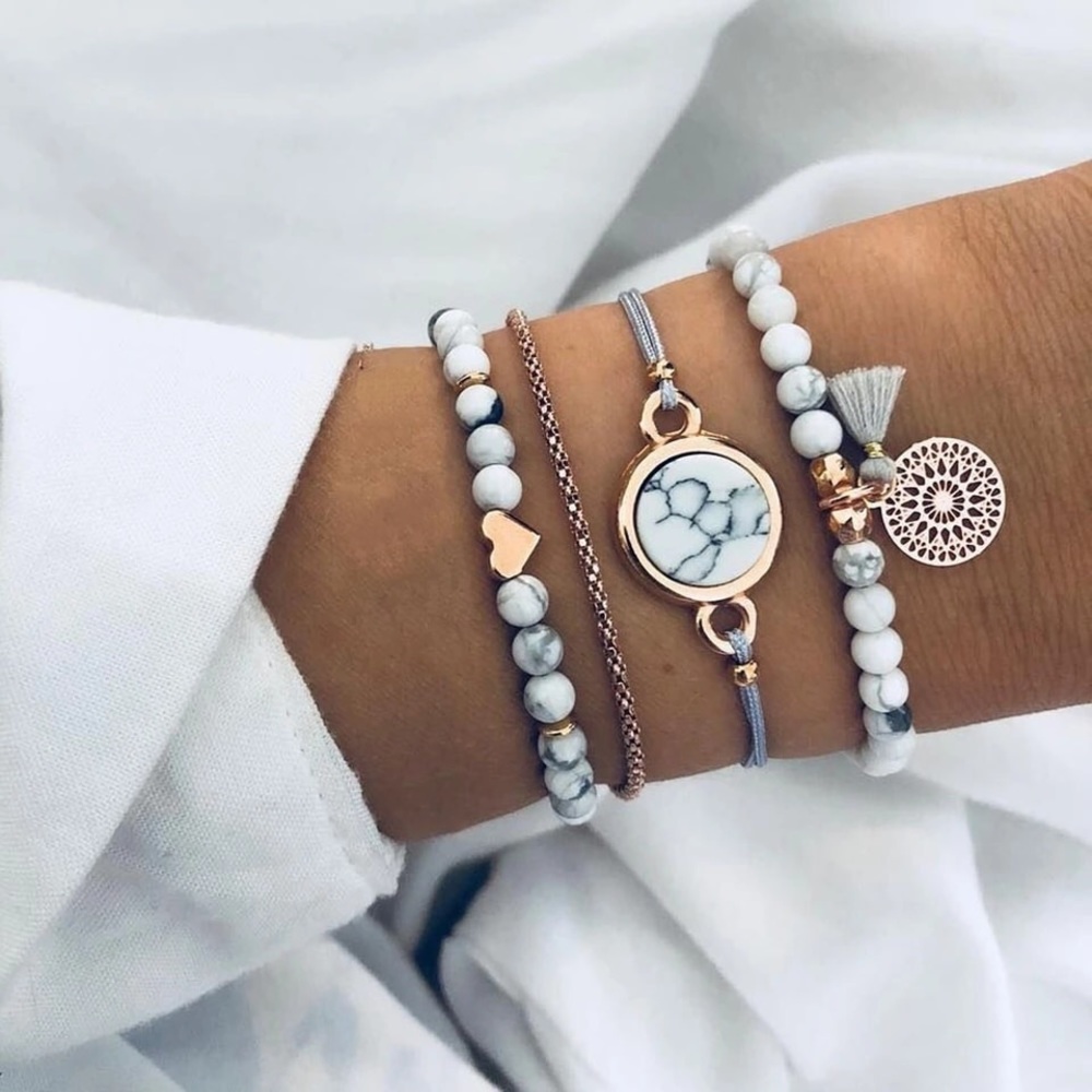 Beaded Bracelet Set Tassel Jewelry Bohemian